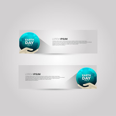 Earth day banner template