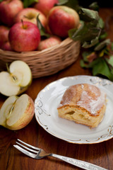 apple pie- organic apples and a piece of cake
