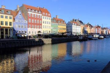 Fototapeta na wymiar Nyhavn in Copenhagen Denmark, March 2019.