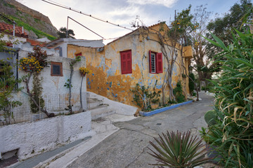 Anafiotika is part of old historical neighborhood Plaka on northern-east side of the Acropolis hill, Athens, Greece