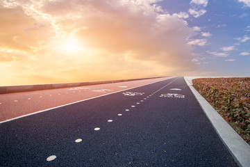 Road surface and sky cloud landscape..
