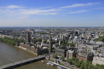 Fototapeta premium aerial view of westminster Palase from London Eye
