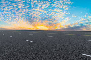 Road surface and sky cloud landscape..