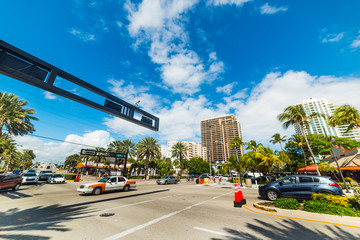 Traffic on a crossroad in Fort Lauderdale