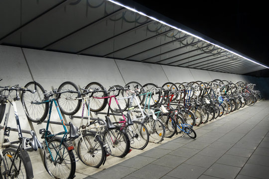 Bike stand by night