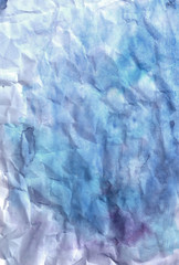 the background of crumpled paper, blue