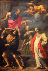 REGGIO EMILIA, ITALY - APRIL 12, 2018: The painting of Biblical scene in church Basilica di San Prospero from 16 cent.