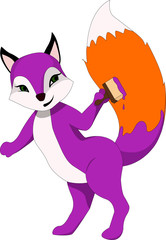 purple fox colors tail