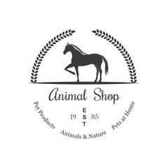 The Vintage Logotype of Animal Shop.