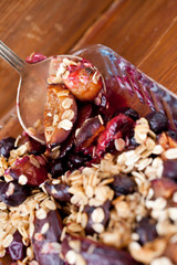 Organic Granola- baked oats with plums for breakfast