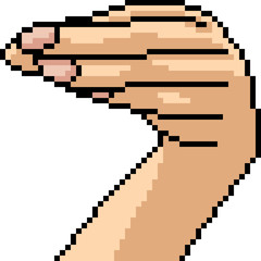 Fototapeta premium vector pixel art funny hand gesture