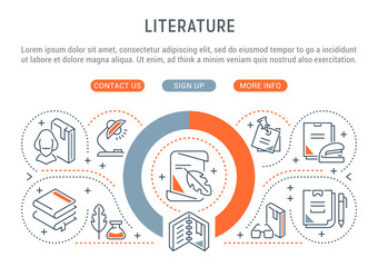 Vector Banner of the Literature.