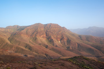 Scenic volcanic coastline landscape, Cliffs in Tamadaba natural park, Grand Canary island, Spain .