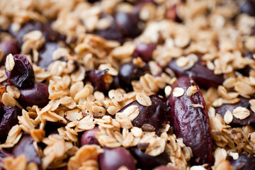  Organic Granola- baked oats with plums for breakfast