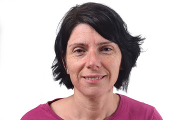 portrait of a middle-aged woman without makeup