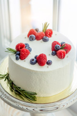 art of baking cake . yummy dessert on Valentine's day, close up photo