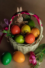 Easter eggs in the basket