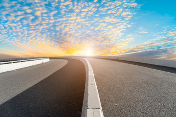 Road surface and sky cloud landscape..