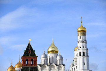 Architecture of Moscow Kremlin. Color photo.