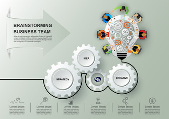 Business meeting and brainstorming. Idea and business concept for teamwork. Vector .