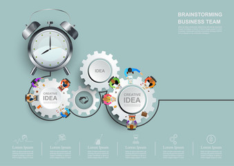 Business meeting and brainstorming. Idea and business concept for teamwork. Vector .