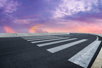 Road surface and sky cloud landscape..