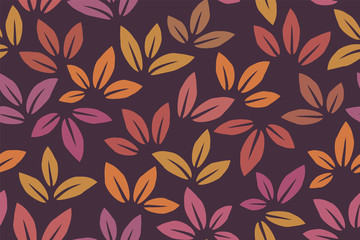 Leaves Pattern. Endless Background. SeamlessAutumn Leaves Pattern. Endless Background. Seamless
