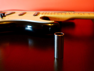 guitar and slider . color background