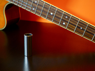 guitar and slider . color background