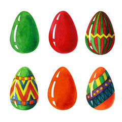 Seamless Easter eggs colorful beauty set whit red, orange, green eastereggs, and egss whit ornamental decorative elements