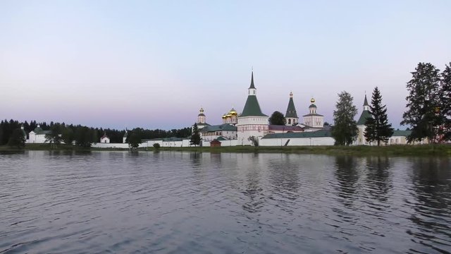 Valdai Iversky Svyatoozersky Virgin Monastery For Men. Late Summer Evening