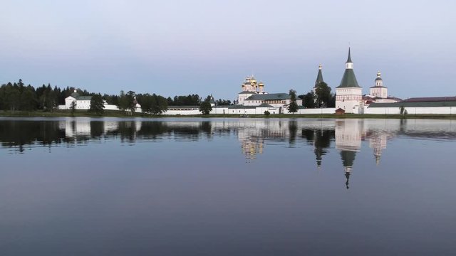 Valdai Iversky Svyatoozersky Virgin Monastery For Men. Late Summer Evening