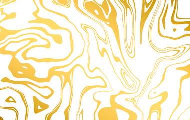 Marble texture. Dynamic liquid pattern in gold. Golden wavy lines. Vector fluid background for your design project.