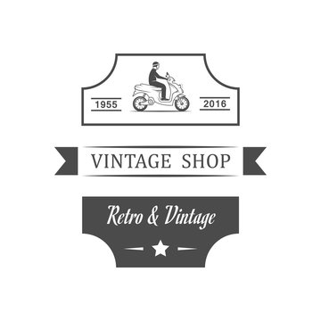 Retro Illustration of Vintage Shop.