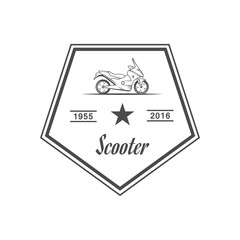 Retro Illustration of Scooter.