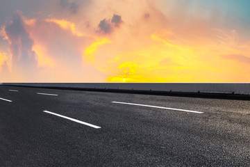 Road surface and sky cloud landscape..