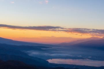 高ボッチ高原の夜明け