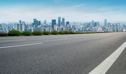 Fototapeta premium Urban Road, Highway and Construction Skyline