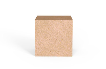 Blank corrugated cardboard box on isolated white background, 3d illustration