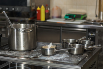 Fototapeta na wymiar Typical kitchen of a restaurant