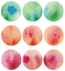 Set of watercolor circles 