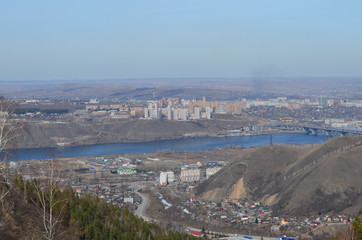 Fototapeta premium View of the city of Krasnoyarsk, Russia.