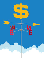 Weather vane in dollar symbol design