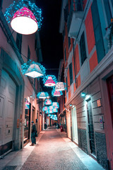 Parma (Italy) - Strada con lampade a led colorate 