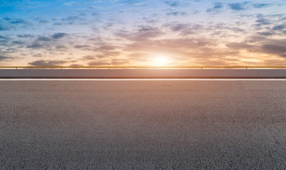 Road surface and sky cloud landscape..