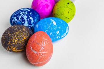 handmade easter eggs isolated on a white
