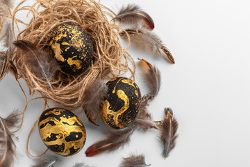 handmade easter eggs isolated on a white