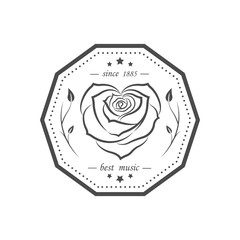 Musical Logotype of Modern Rock Style.
