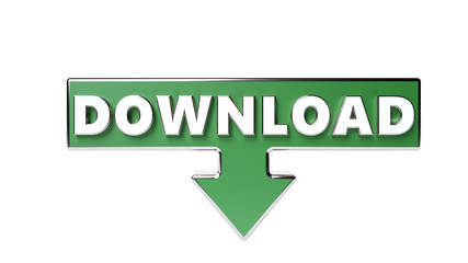 Download Button Icon With Downwards Arrow - 3D Illustration