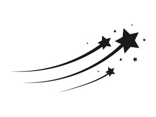 Star Silhouette of the falling of Comets, Meteorites, Asteroids, the sparks of fireworks. Vector design elements isolated on light background © vectorplus